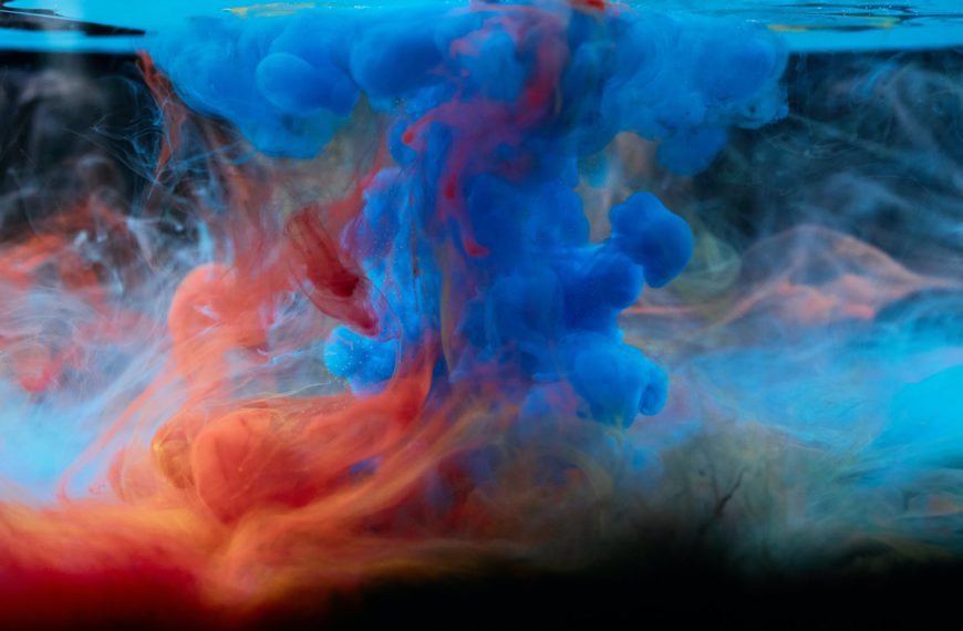 high speed photography of colorful ink diffusion in water